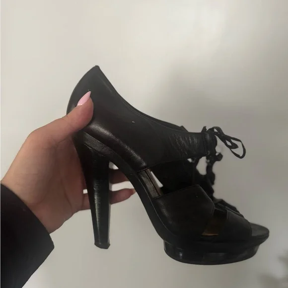 Coach Black Leather Heeled Shoes - Picture 2 of 5